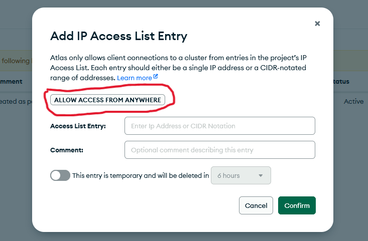 Network access configuration