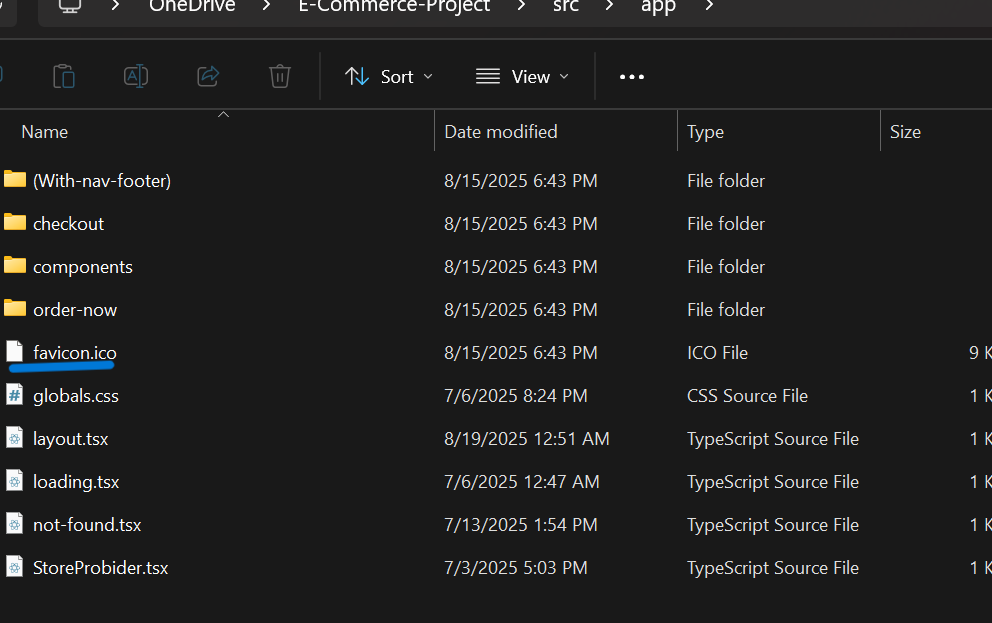 Favicon replacement example